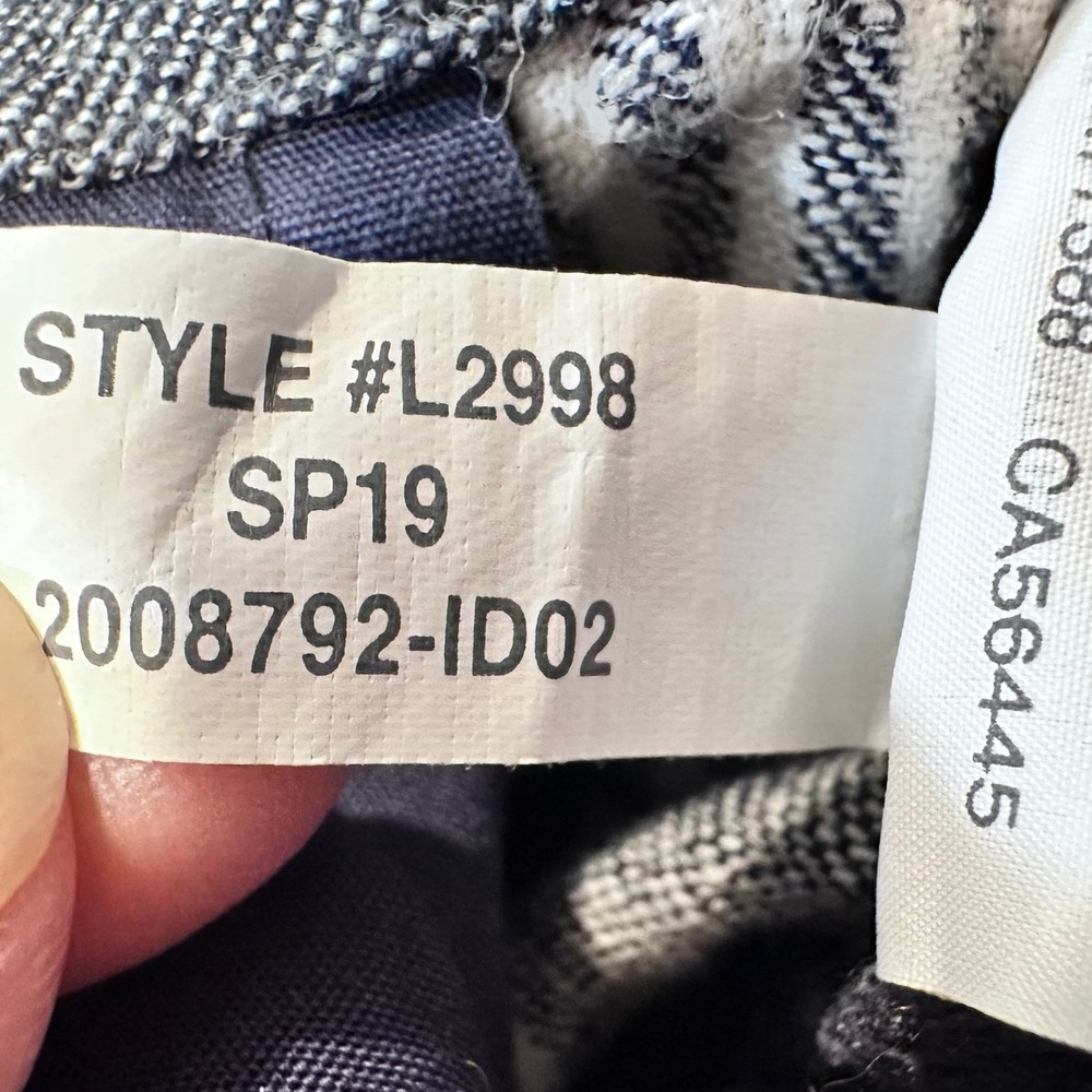 Madewell Striped Pants Women Blue White Linen Blend Tie Waist High Rise Size 4 - Picture 7 of 9